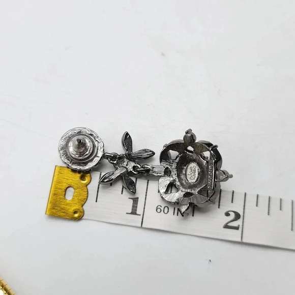 Joan Rivers Vintage-Inspired Silver-Tone Floral Drop Earrings With Clear Crystal - Picture 4 of 4